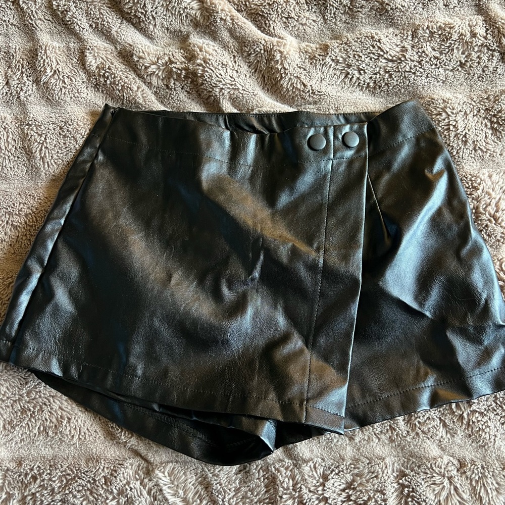Leather skort